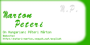 marton peteri business card