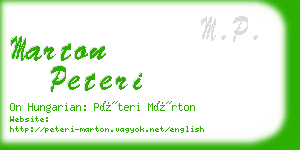 marton peteri business card